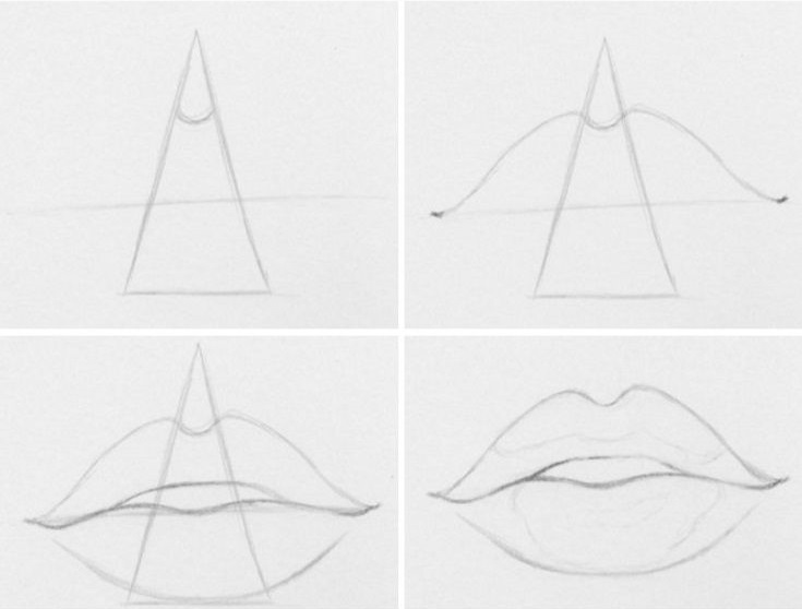 Cómo dibujar labios paso a paso a lápiz